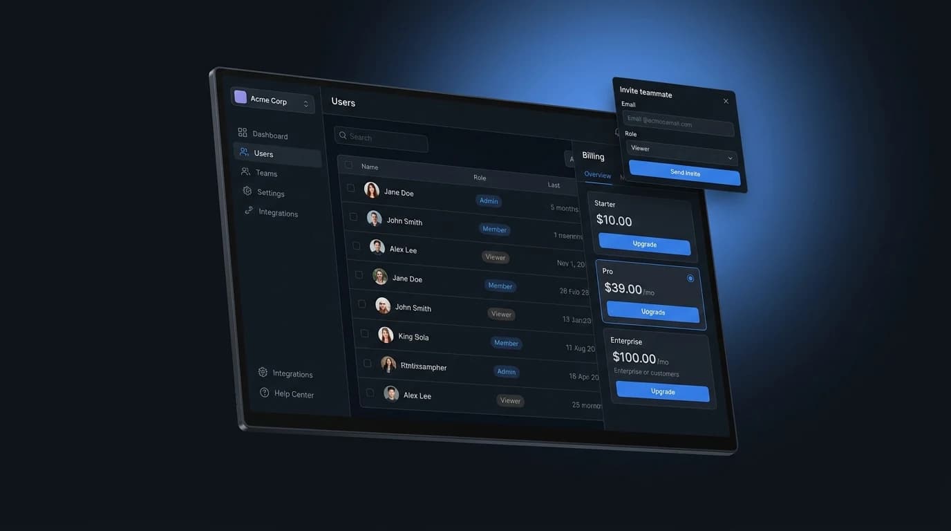 SaaS a medida — Multi-tenant · Billing · Onboarding